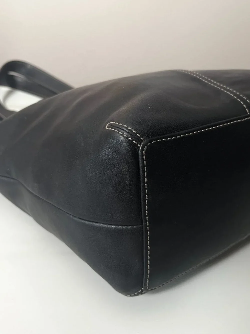 Coach Vintage Hamptons Black Leather Tote Shoulder Bag Y2K 9572 + COA